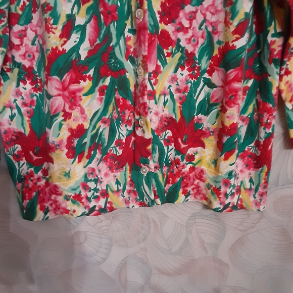 Talbots Watercolor Floral Sweater Cardigan EUC - Picture 5 of 6